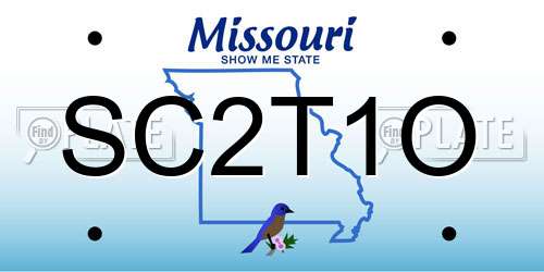 SC2T1O Missouri License Plate
