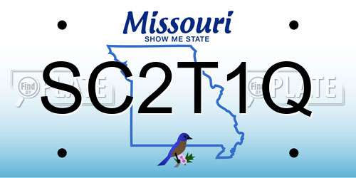 SC2T1Q Missouri License Plate
