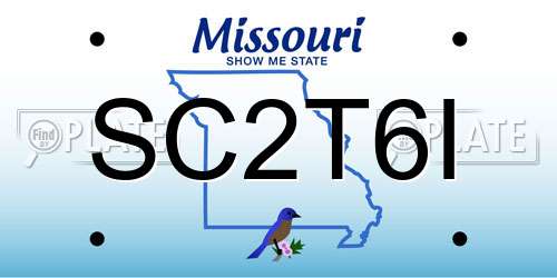 SC2T6I Missouri License Plate