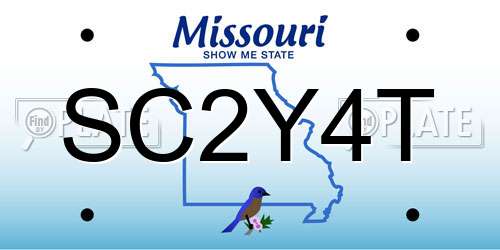 SC2Y4T Missouri License Plate