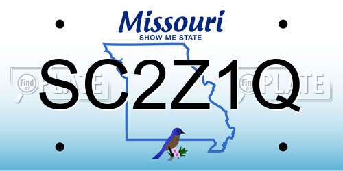 SC2Z1Q Missouri License Plate