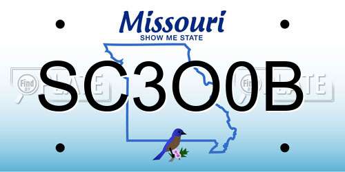 SC3O0B Missouri License Plate