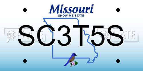 SC3T5S Missouri License Plate