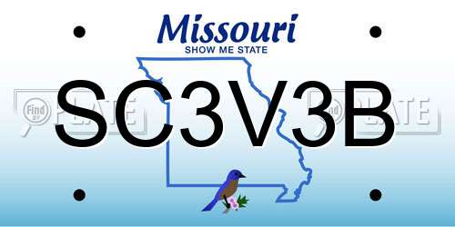 SC3V3B Missouri License Plate