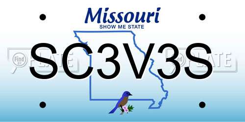 SC3V3S Missouri License Plate