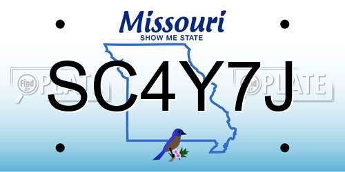 SC4Y7J Missouri License Plate