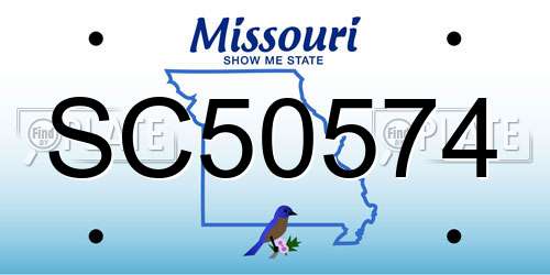 SC50574 Missouri License Plate