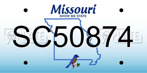 SC50874 Missouri License Plate