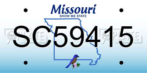 SC59415 Missouri License Plate