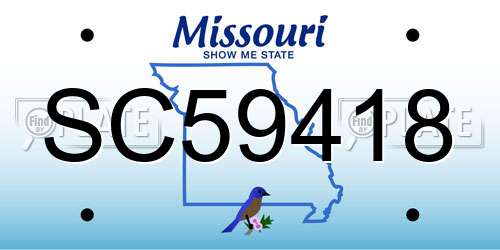 SC59418 Missouri License Plate