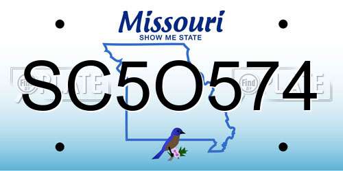 SC5O574 Missouri License Plate