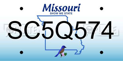SC5Q574 Missouri License Plate