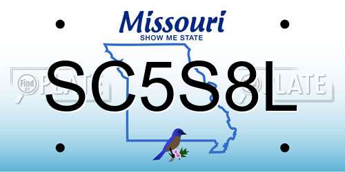 SC5S8L Missouri License Plate