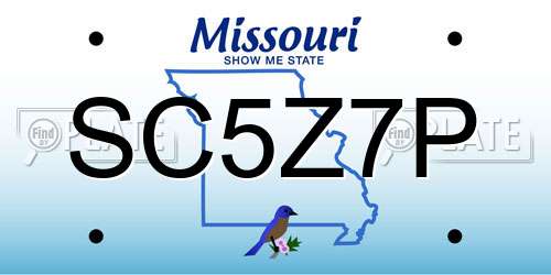 SC5Z7P Missouri License Plate
