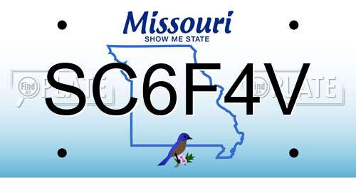 SC6F4V Missouri License Plate