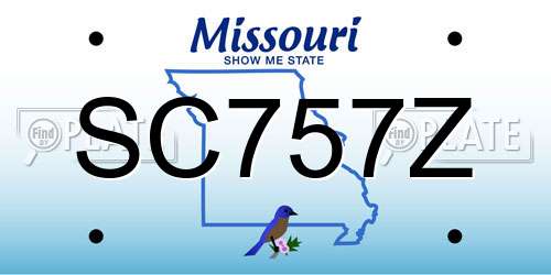 SC757Z Missouri License Plate
