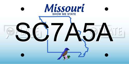 SC7A5A Missouri License Plate