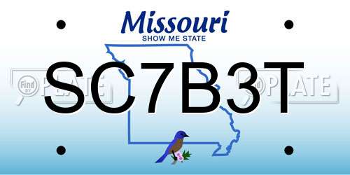 SC7B3T Missouri License Plate