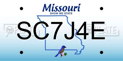 SC7J4E Missouri License Plate