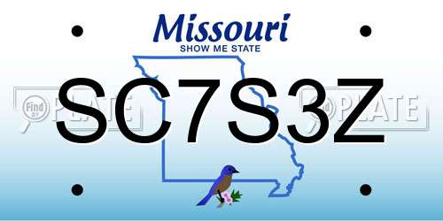 SC7S3Z Missouri License Plate