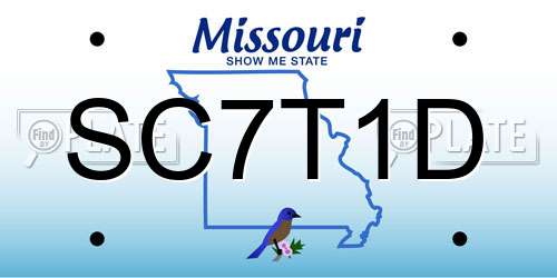SC7T1D Missouri License Plate