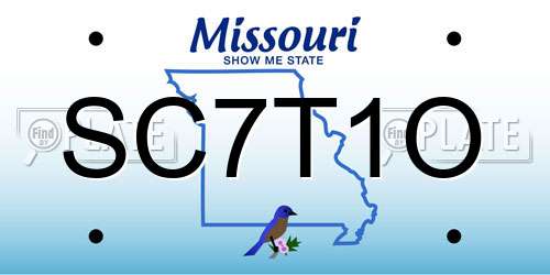 SC7T1O Missouri License Plate