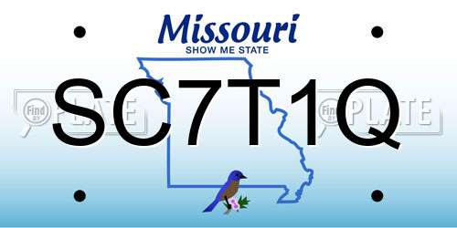 SC7T1Q Missouri License Plate