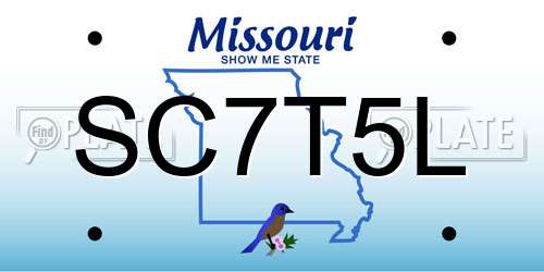 SC7T5L Missouri License Plate