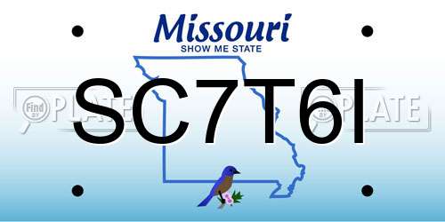 SC7T6I Missouri License Plate