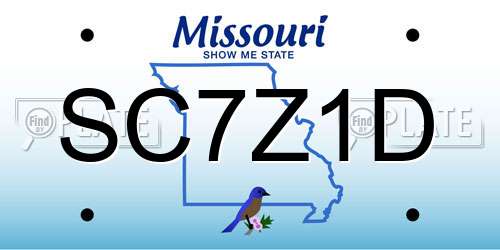 SC7Z1D Missouri License Plate