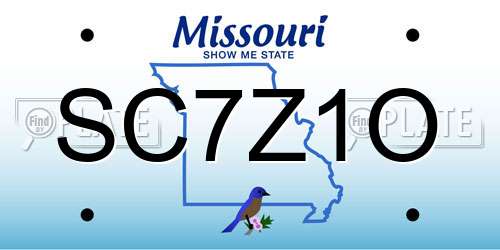 SC7Z1O Missouri License Plate