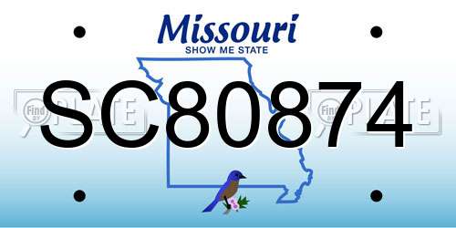 SC80874 Missouri License Plate