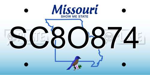 SC8O874 Missouri License Plate