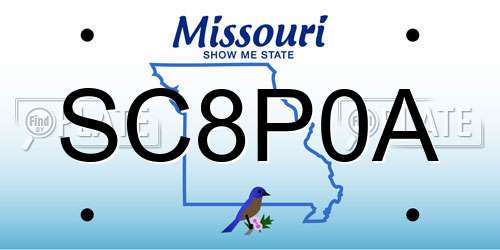SC8P0A Missouri License Plate