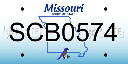 SCB0574 Missouri License Plate