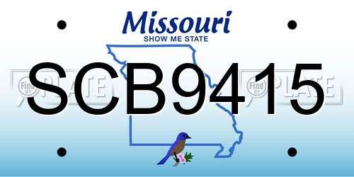 SCB9415 Missouri License Plate