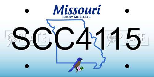 SCC4115 Missouri License Plate