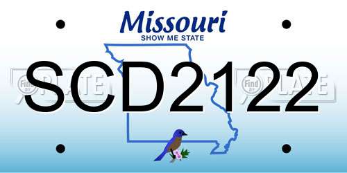 SCD2122 Missouri License Plate
