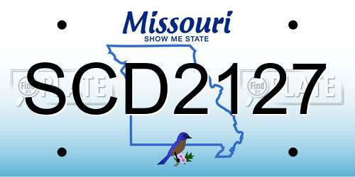 SCD2127 Missouri License Plate