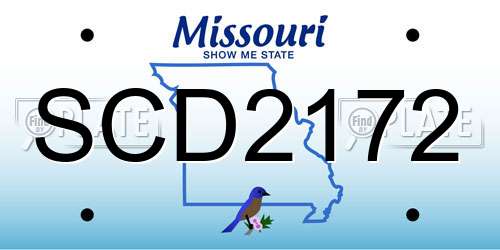 SCD2172 Missouri License Plate