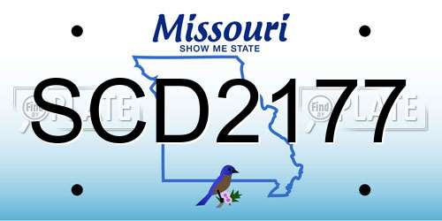 SCD2177 Missouri License Plate