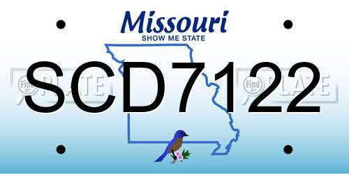 SCD7122 Missouri License Plate
