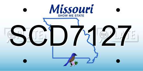SCD7127 Missouri License Plate