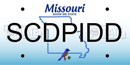 SCDPIDD Missouri License Plate