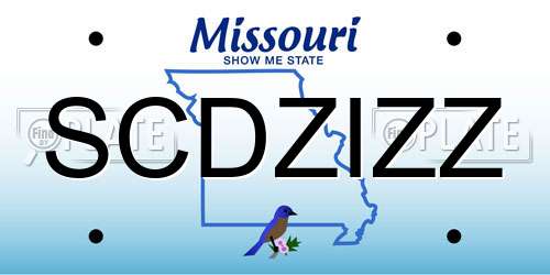 SCDZIZZ Missouri License Plate
