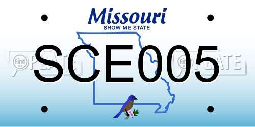 SCE005 Missouri License Plate