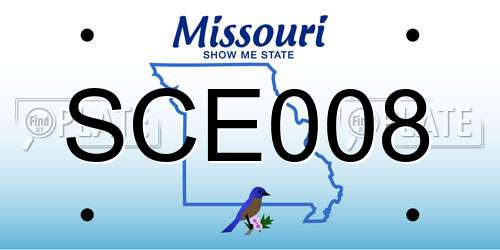 SCE008 Missouri License Plate