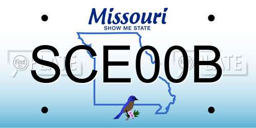 SCE00B Missouri License Plate