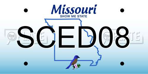 SCED08 Missouri License Plate