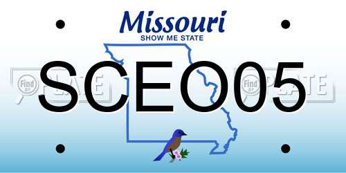 SCEO05 Missouri License Plate